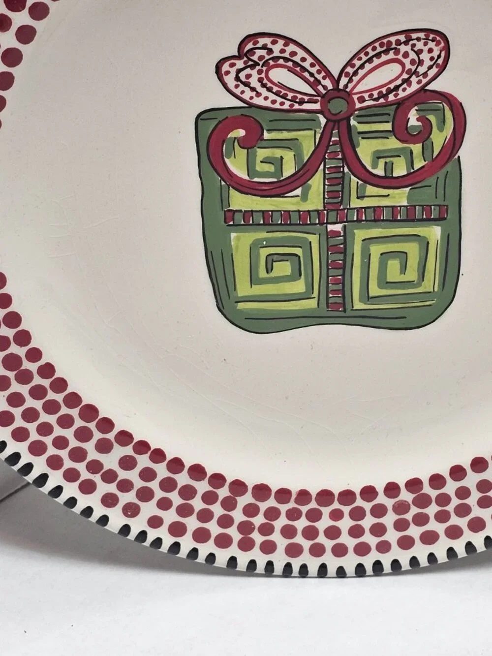 Caffco Simply Christmas Holiday Salad Desert Plate 9” M Bagwell Present Gift Box